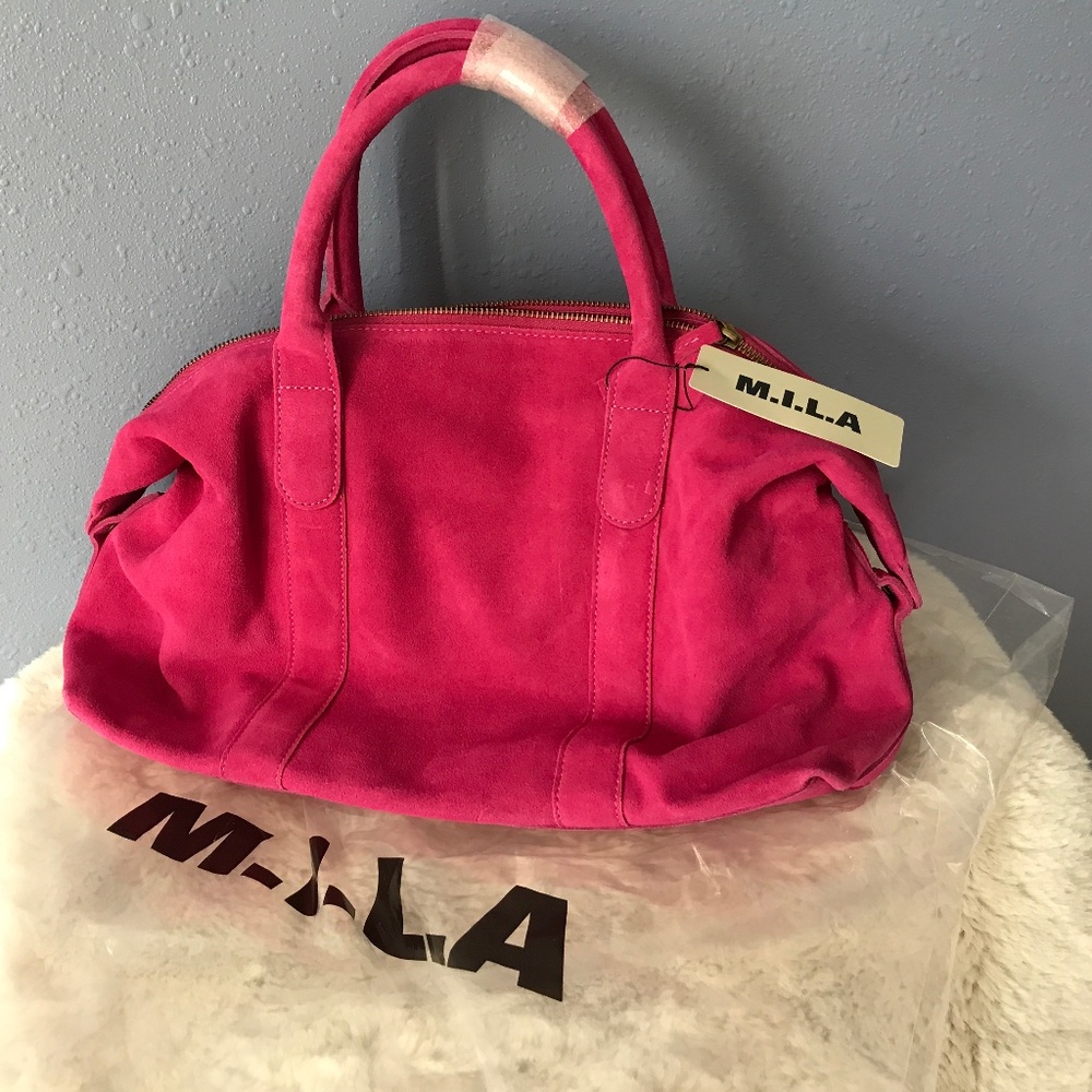 M.I.L.A suede pink Ria Duffle Bag
